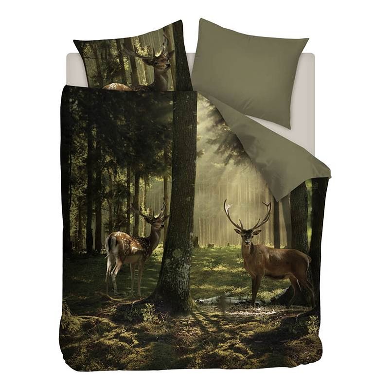 Foto van Snoozing sunrise forest dekbedovertrek - lits-jumeaux (260x200/220 cm + 2 slopen) - katoen - multi