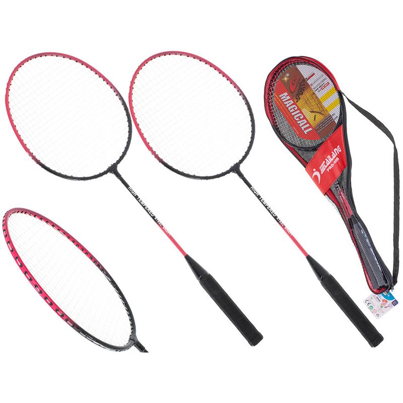 Foto van Badmintonrackets in handige tas met handvat - 2 stuks