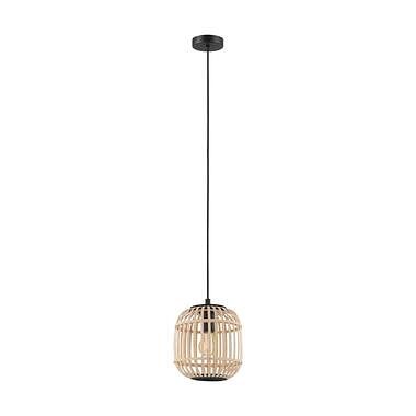 Foto van Eglo hanglamp bordesly ø21 cm - zwart/hout - leen bakker