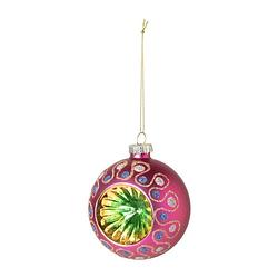 Foto van Kerstbal boho - roze - ø8 cm