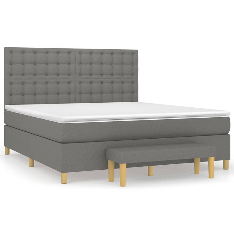 Foto van The living store boxspringbed comfort - king size - duurzaam - verstelbaar hoofdbord - pocketvering - middelharde