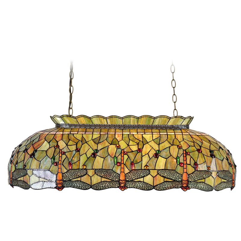 Foto van Haes deco - hanglamp tiffany groen 100x47x156 cm e27/max 3x60w