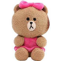 Foto van Line friends knuffelbeer choco 18 cm pluche bruin/roze