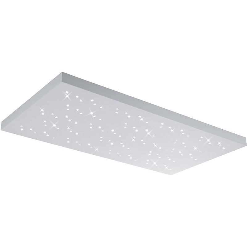 Foto van Led plafondlamp - plafondverlichting - trion tarza - 48w - aanpasbare kleur - rechthoek - mat wit - aluminium