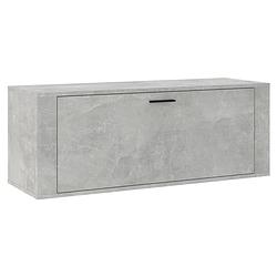 Foto van The living store schoenenkast - betongrijs - 100 x 35 x 38 cm - bewerkt hout