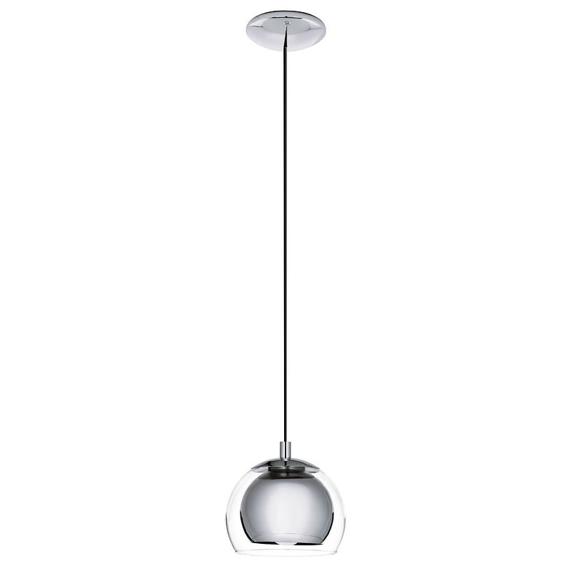 Foto van Eglo rocamar - hanglamp - 1 lichts - ø19cm - chroom - helder