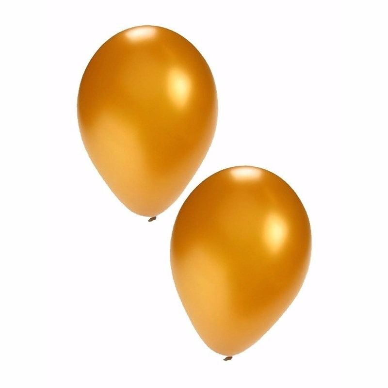 Foto van 10 stuks metallic gouden ballonnen 36 cm - ballonnen