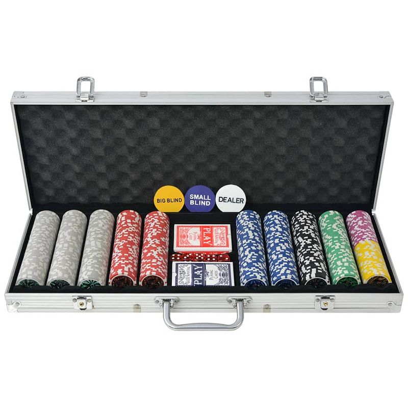 Foto van Vidaxl pokerset met 500 chips aluminium