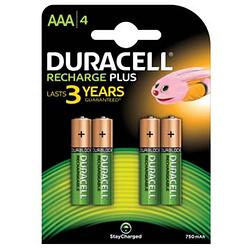 Foto van Duracell oplaadbare batterijen recharge ultra aaa, blister van 4 stuks