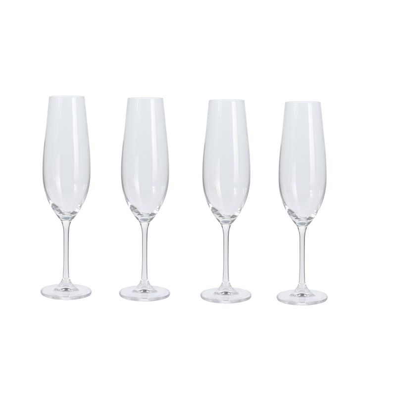 Foto van 4goodz set van 4 stuks kristalglas champagne flutes - inhoud 260 ml