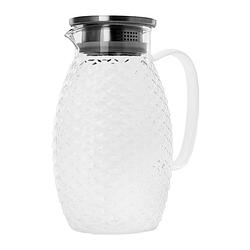 Foto van Krumble karaf schubbenpatroon met filter, handvat en aluminium deksel - 1,5 l - glas