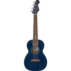 Foto van Fender dhani harrison ukulele sapphire blue wn elektrisch-akoestische tenor ukelele