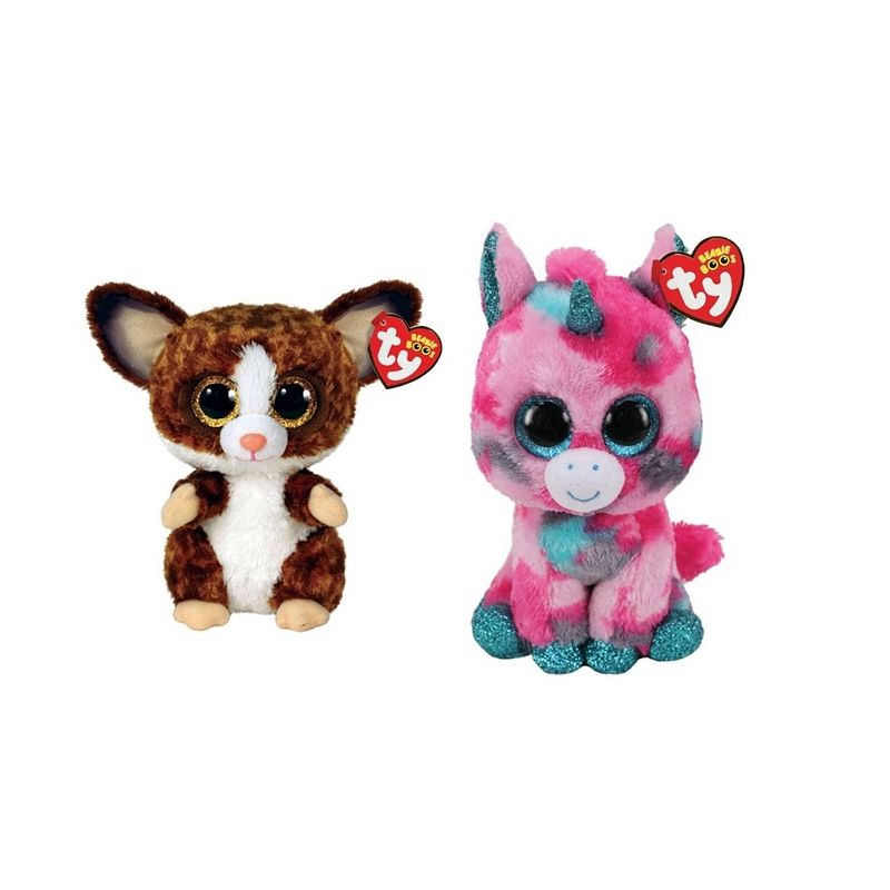 Foto van Ty - knuffel - beanie boo's - gumball unicorn & bush baby galago