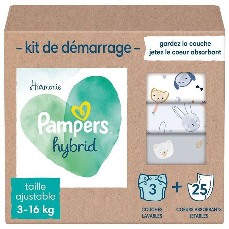 Foto van Pampers hybride wasbare luierset voor baby's x15