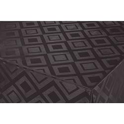 Foto van Tafelzeil/tafelkleed damast zwarte ruiten print 140 x 300 cm - tafelzeilen