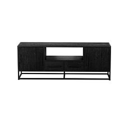 Foto van Giga meubel tv-meubel zwart - mangohout - 180cm - tv-meubel pure black