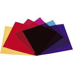 Foto van Eurolite kleurfolie set van 6 stuks rood, blauw, groen, geel, lila, violet geschikt voor (podiumtechniek): par 64, par 36, par 56
