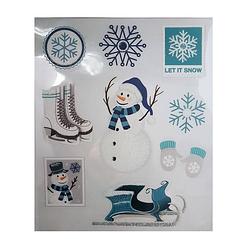 Foto van Peha stickervel kerst 28,5 x 34,5 cm blauw/wit 9-delig