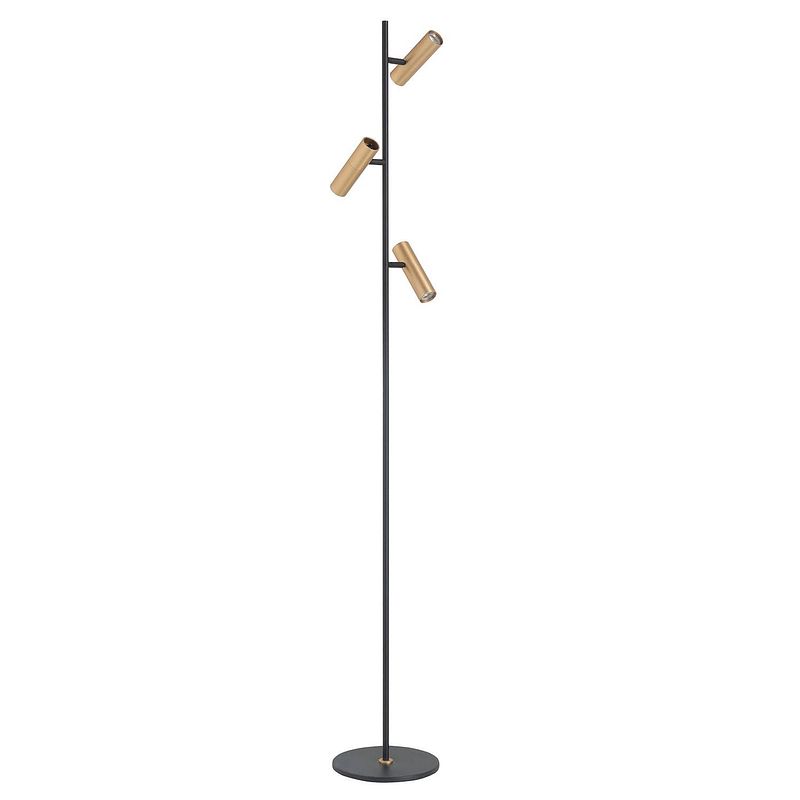 Foto van Highlight vloerlamp trend 3 lichts h 158 cm incl mini gu10 zwart goud