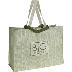 Foto van Extra grote boodschappen shopper tas 70 x 48 cm groen - boodschappentassen