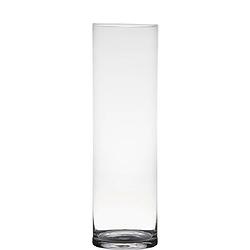Foto van Transparante home-basics cylinder vorm vaas/vazen van glas 50 x 15 cm - vazen