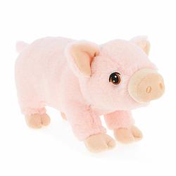Foto van Keel toys pluche varken/biggetje knuffeldier - roze - lopend - 28 cm - knuffel boederijdieren