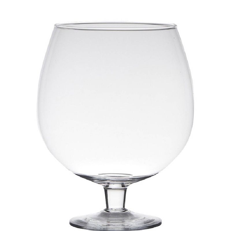 Foto van Transparante luxe stijlvolle brandy vaas/vazen van glas 20 cm - vazen