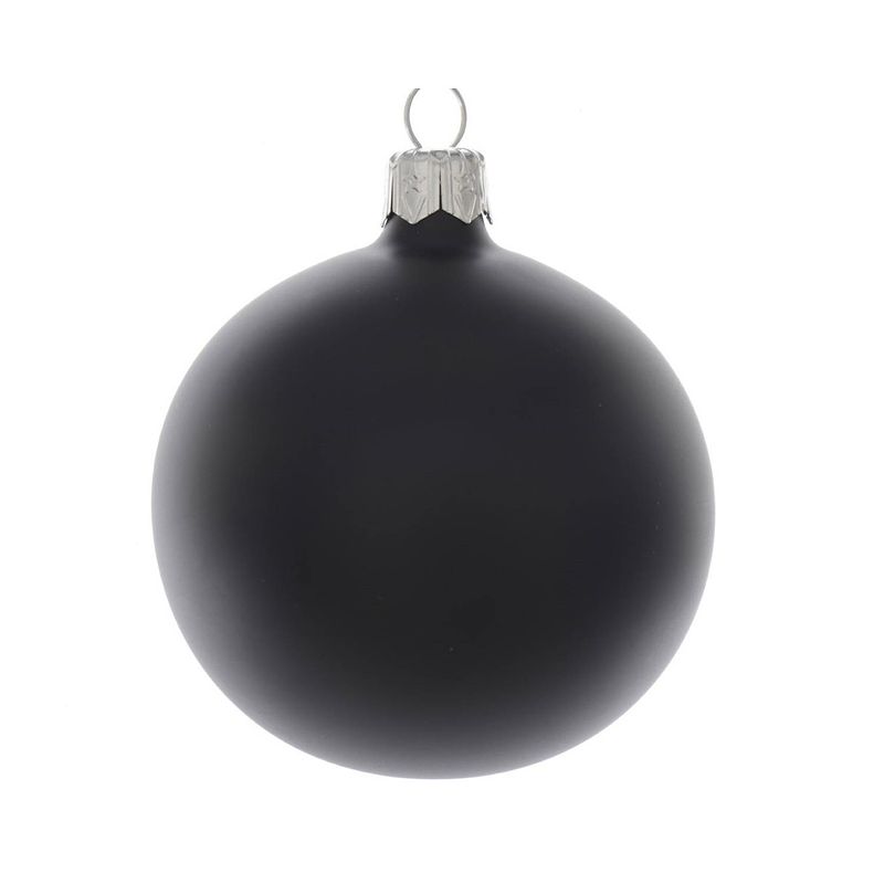 Foto van Kerstballen glas mat 10 cm zwart