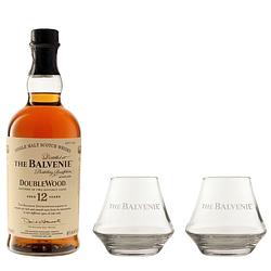 Foto van Balvenie 12 years doublewood + 2 glazen 70cl whisky