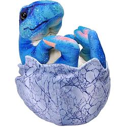 Foto van Wild republic knuffel dinosauria baby t-rex 20 cm pluche blauw