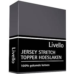 Foto van Livello hoeslaken topper jersey donkergrijs 140 x 200/ 210 cm