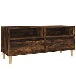 Foto van The living store tv-kast - klassiek - 100 x 34.5 x 44.5 cm - gerookt eiken