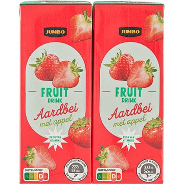 Foto van Jumbo fruitdrink aardbei met appel 10 x 200ml