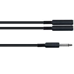 Foto van Yellow cable b2f 1x 6.3mm ts male - 2x 6.3mm ts female y-kabel