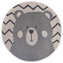 Foto van Vloerkleed kids teddybeer rond - creme - dekbed-discounter.nl