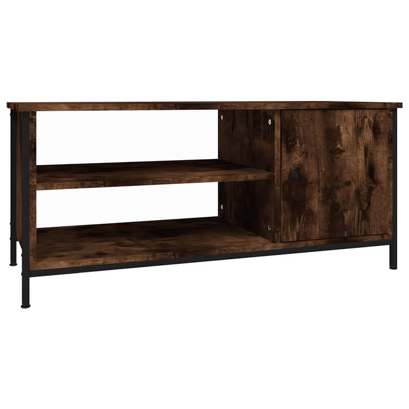 Foto van The living store tv-meubel - gerookt eiken - 100 x 40 x 45 cm - duurzaam hout - praktisch design