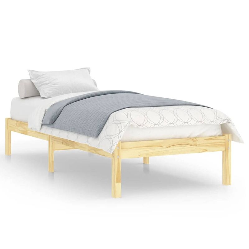 Foto van The living store houten bedframe - enkel bed - 90x200 cm - massief grenenhout