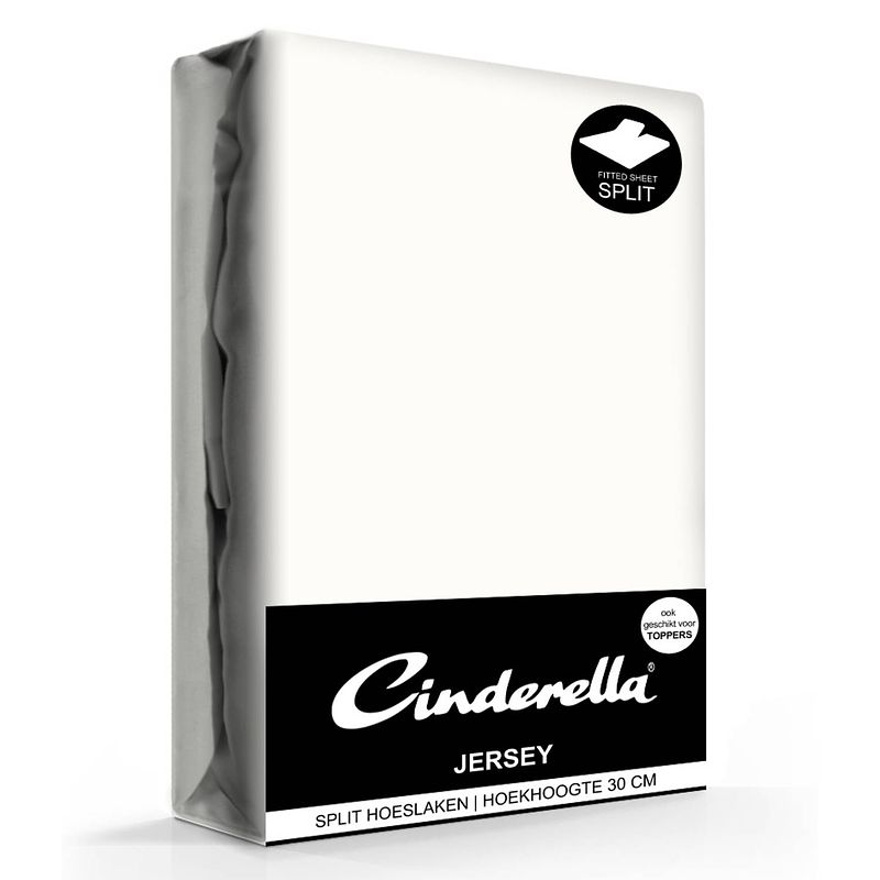 Foto van Cinderella jersey splithoeslaken ivory-180 x 200/210 cm