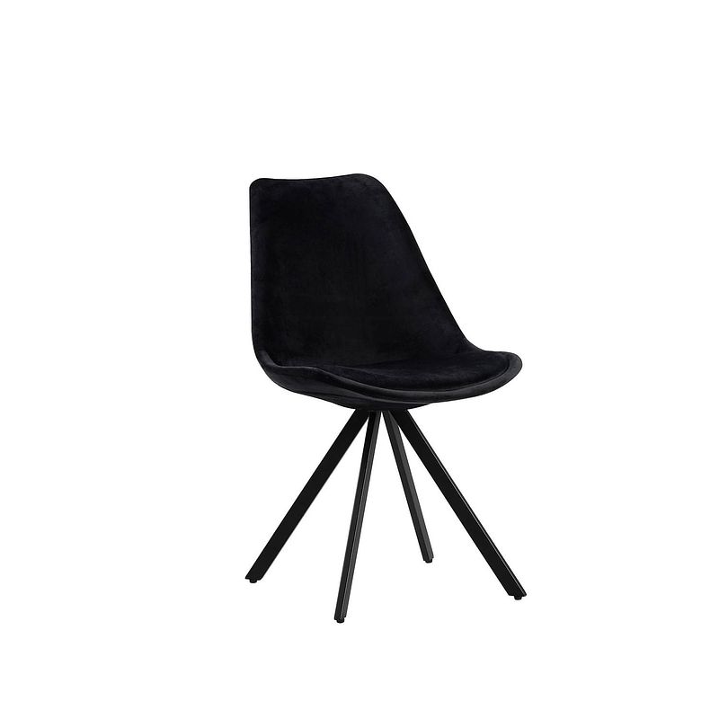 Foto van Set van 2 eetkamerstoelen jace velvet zwart