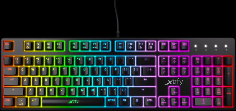 Foto van Xtrfy k4 rgb fullsize gaming toetsenbord qwerty zwart