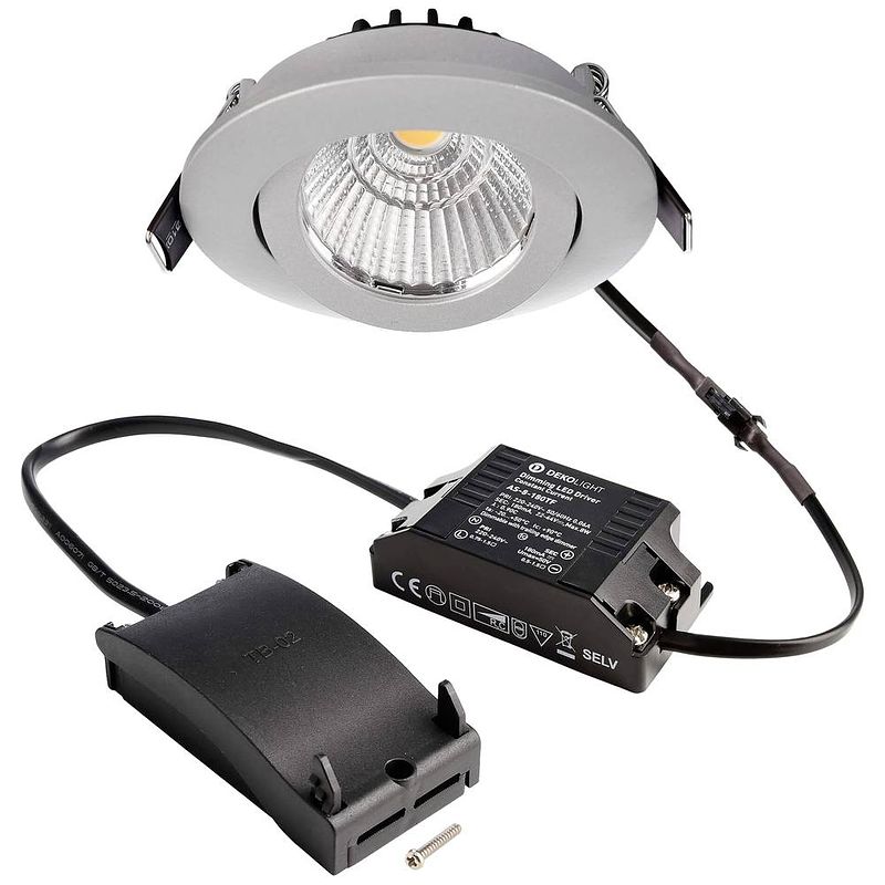 Foto van Deko light 565381 dione led-inbouwlamp energielabel: f (a - g) led led vast ingebouwd 8.50 w zilver