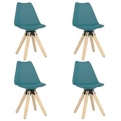 Foto van Vidaxl eetkamerstoelen draaibaar 4 st pp turquoise