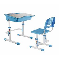 Foto van Kinderbureau met bureaustoel - ergonomisch in hoogte verstelbaar - tekentafel - schooltafel