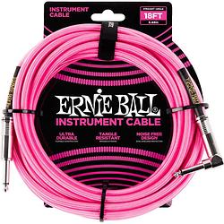 Foto van Ernie ball 6083 braided instrument cable, 5.5 meter, neon pink