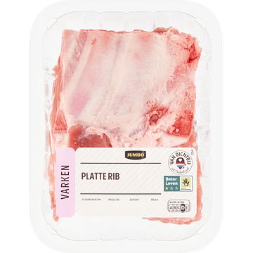 Foto van Jumbo platte ribbetjes varken ca. 500g