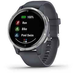 Foto van Garmin venu - gps-smartwatch met amoled-scherm - zilver / granietblauw