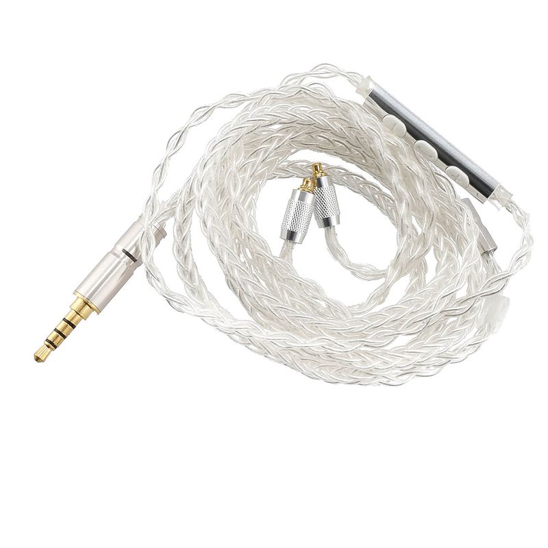 Foto van Devine em-cab-mb audiokabel met microfoon/remote voor in-ear monitors zilver