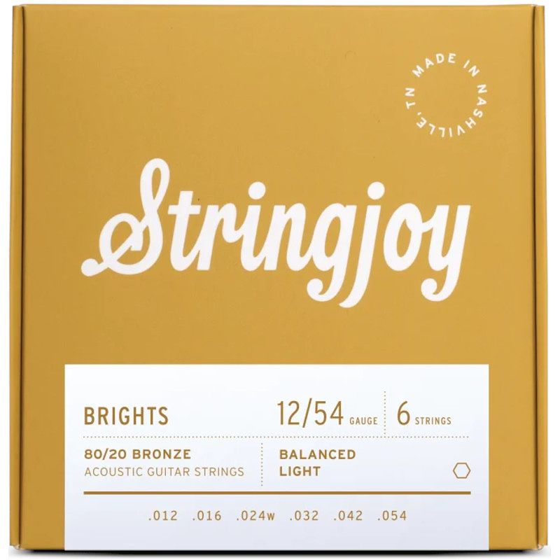 Foto van Stringjoy brights ac6 light 12-54 snarenset voor westerngitaar