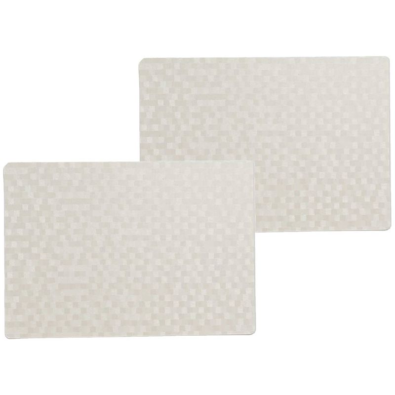 Foto van 4x stuks stevige luxe tafel placemats stones wit 30 x 43 cm - placemats