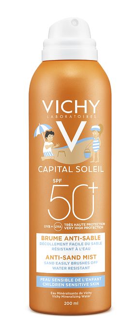 Foto van Vichy capital soleil anti-zand spray kind spf50+ voor gezicht en lichaam